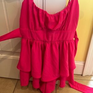 Lucy in the sky pink ruffle dress